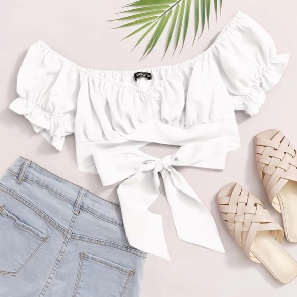 SHEIN Tops - White off the shoulder crop top!